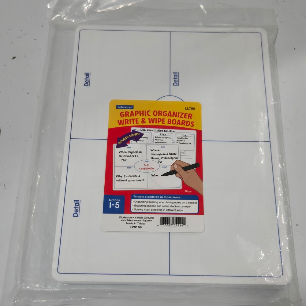 Lakeshore Graphic Organizer Write & Wipe Boards Double Sided 30pc Grade 1-5